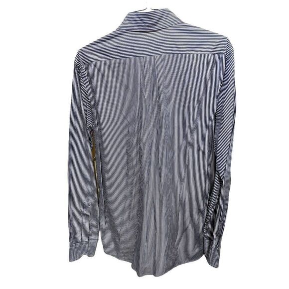 Orian Vintage Men's Blue & White Striped Long-Sleeve Button-Down Shirt Size L - Picture 2 of 8